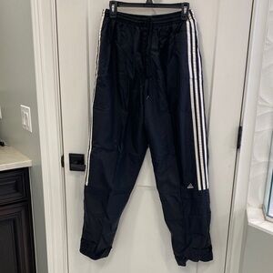 Adidas Black Warm-up Pants with White Accents